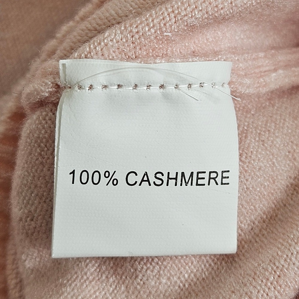 S Christina 100% Cashmere Fairy Pink Elegant Beaded Sweater L/XL Feminine Luxury - Picture 4 of 7